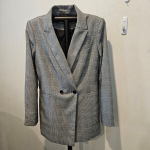 Women's Calvin Klein Blazer Size 12 Gray Plaid